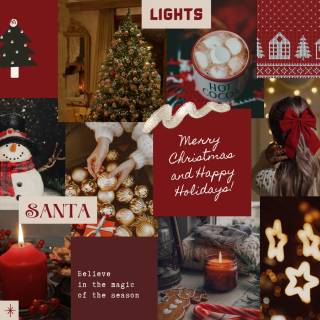 Red and black collage wallpaper