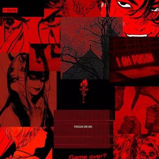 Red and black collage wallpaper