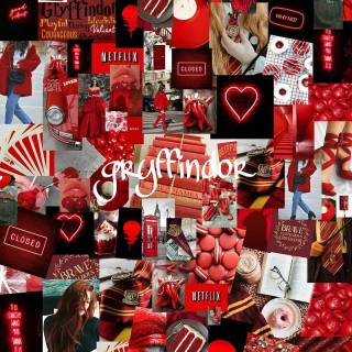 Red and black collage wallpaper