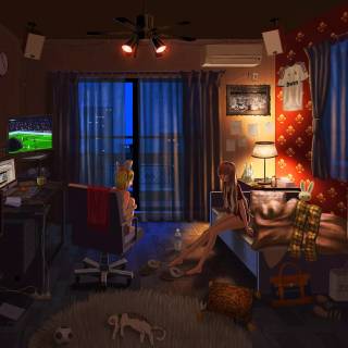 Room night wallpaper