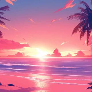 Pink sky desktop wallpaper