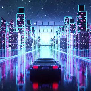 Retro cyber wallpaper