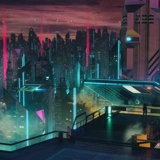 Retro cyber wallpaper