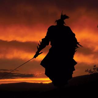 Samurai sunset wallpaper
