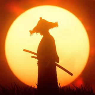 Samurai sunset wallpaper