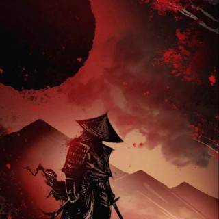 Samurai sunset wallpaper