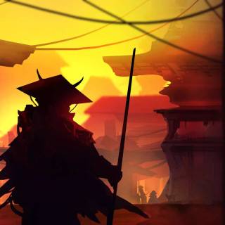 Samurai sunset wallpaper