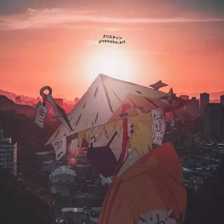 Samurai sunset wallpaper