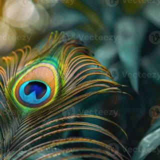 Krishna peacock feather wallpaper