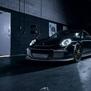Black Porsche 911 wallpaper