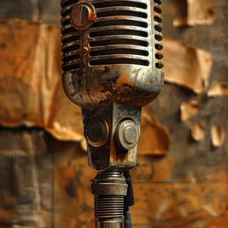 Vintage microphone wallpaper