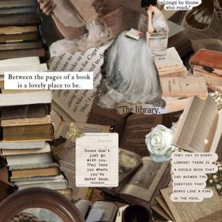 Bibliophilia collage wallpaper