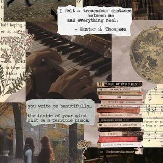 Bibliophilia collage wallpaper
