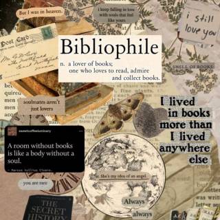 Bibliophilia collage wallpaper
