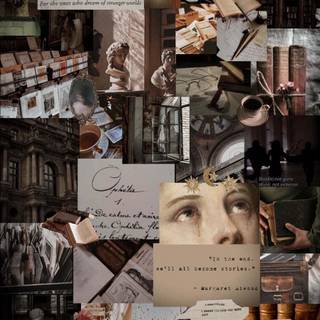 Bibliophilia collage wallpaper