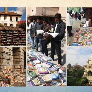 Bibliophilia collage wallpaper