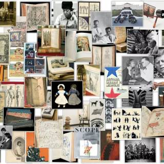 Bibliophilia collage wallpaper
