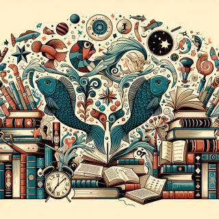 Bibliophilia collage wallpaper