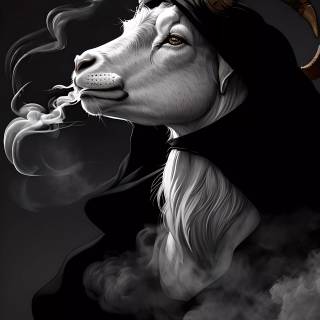 Goat smoking wallpaper