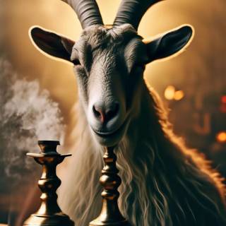 Goat smoking wallpaper
