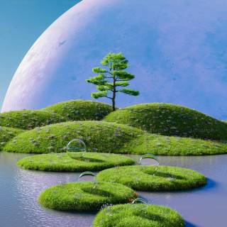 Futuristic nature wallpaper