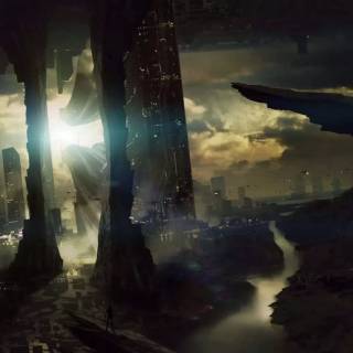 Futuristic nature wallpaper