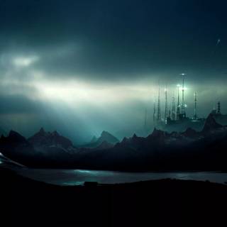 Futuristic nature wallpaper