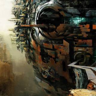 Futuristic nature wallpaper