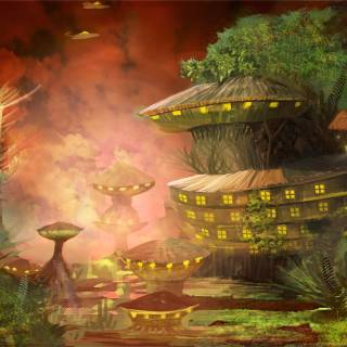 Futuristic nature wallpaper