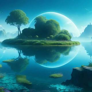 Futuristic nature wallpaper