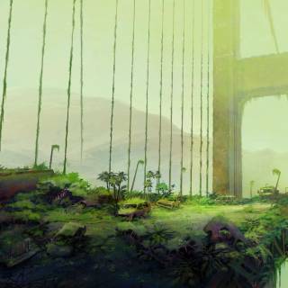 Futuristic nature wallpaper