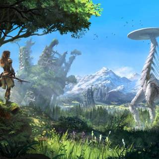 Futuristic nature wallpaper