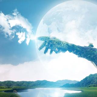 Futuristic nature wallpaper