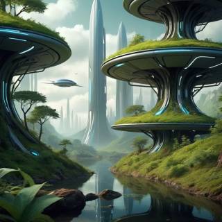 Futuristic nature wallpaper