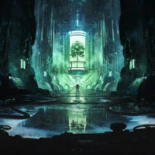 Futuristic nature wallpaper