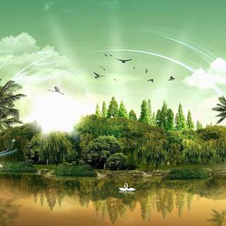 Futuristic nature wallpaper