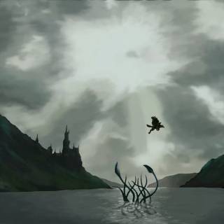 Black lake wallpaper