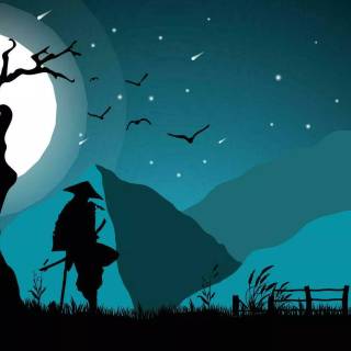 Calm samurai computer wallpaper