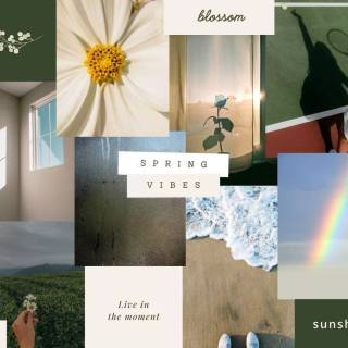 Green collage desktop wallpaper