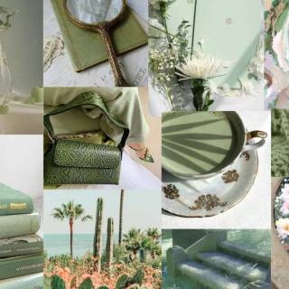 Green collage desktop wallpaper