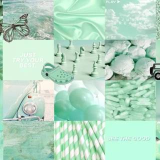 Green collage desktop wallpaper