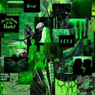 Green collage desktop wallpaper