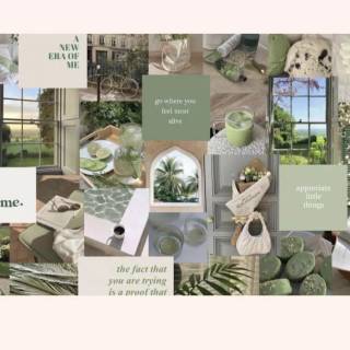 Green collage desktop wallpaper