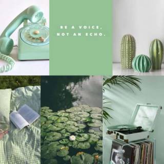 Green collage desktop wallpaper