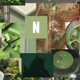 Green collage desktop wallpaper