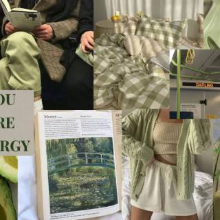 Green collage desktop wallpaper