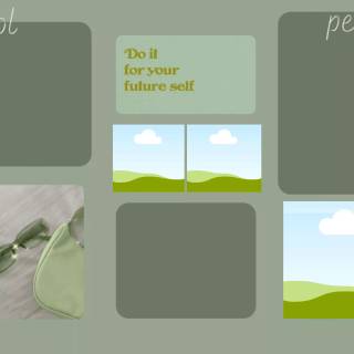 Green collage desktop wallpaper