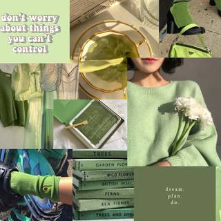 Green collage desktop wallpaper
