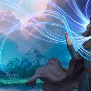 Blue aura desktop wallpaper