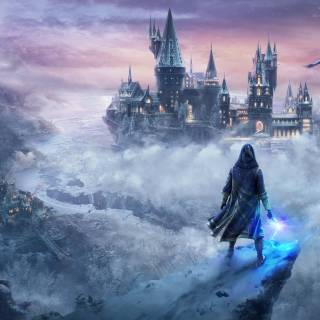 Cute winter Hogwarts castle wallpaper